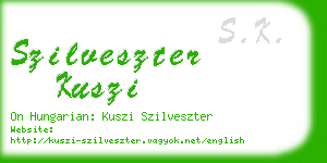 szilveszter kuszi business card